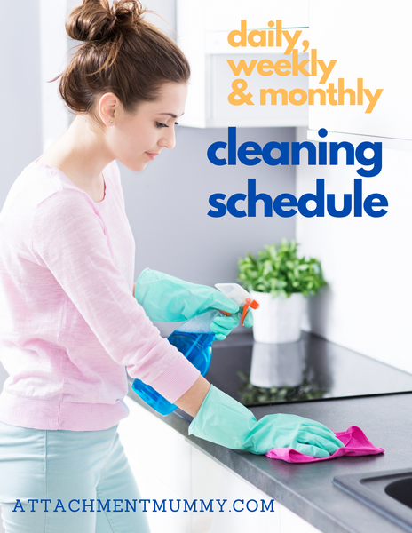 Cleaning Schedule with Daily, Weekly, Monthly Tasks printable