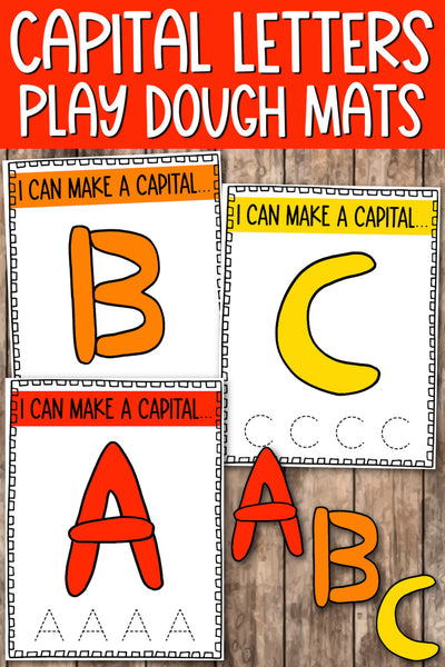 Upper Case Letters Alphabet Playdough Mats